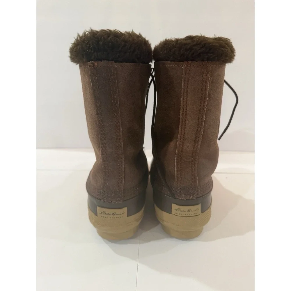Vintage Eddie Bauer by SOREL Duck Boots Brown Suede Wool Lined Made Canada 6